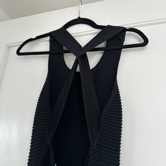 Jonathan Simkhai Ribbed Bodycon Midi Dress Criss-cross Open Back Sz Small Black - Picture 10 of 11